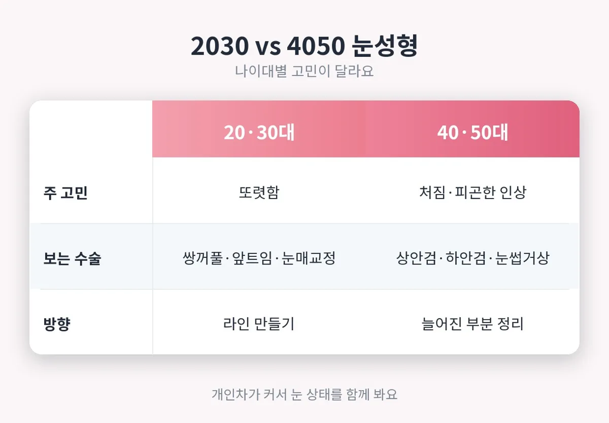 나이대별눈성형 관련 이미지