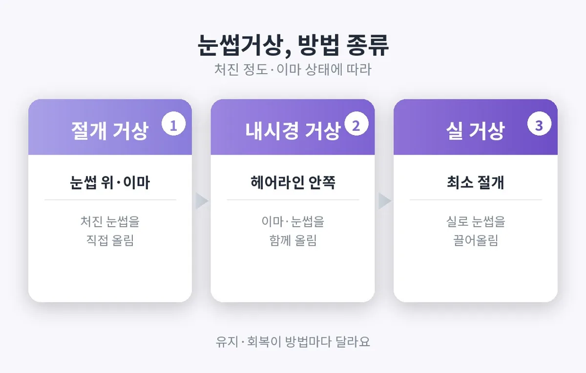 눈썹거상 관련 이미지