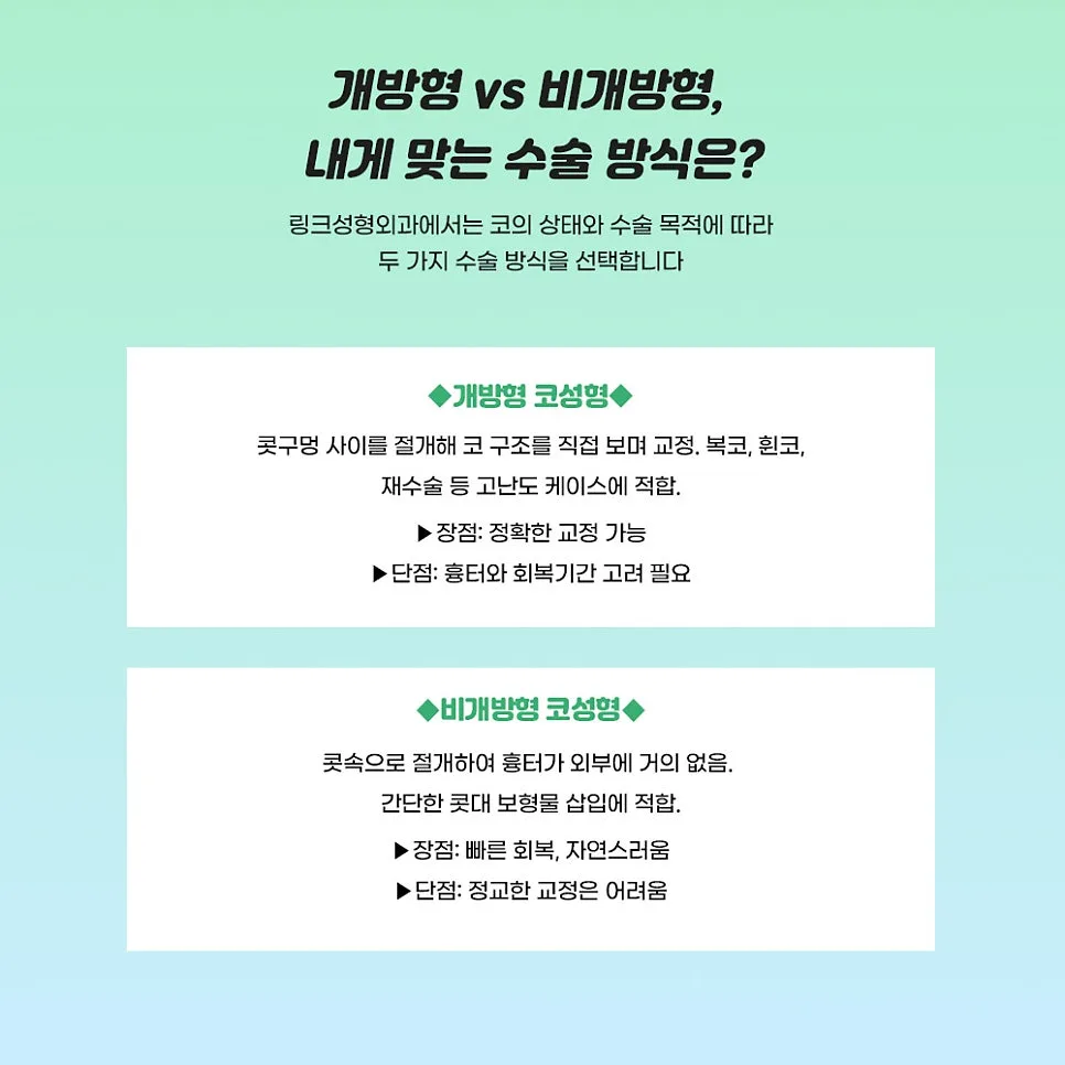 코성형종류 관련 이미지